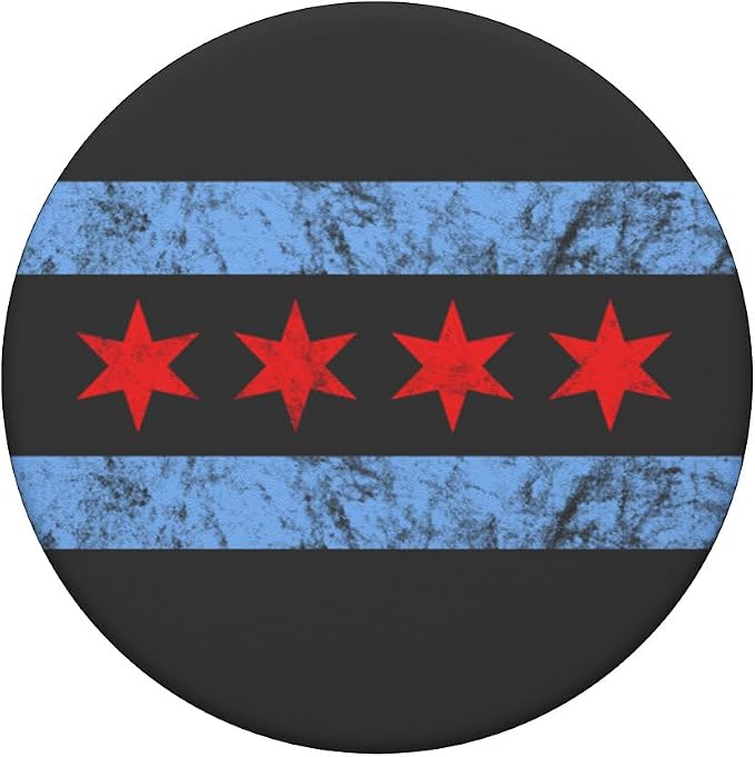 USA Illinois Weathered City Of Chicago Flag PopSockets Adhesive PopGrip