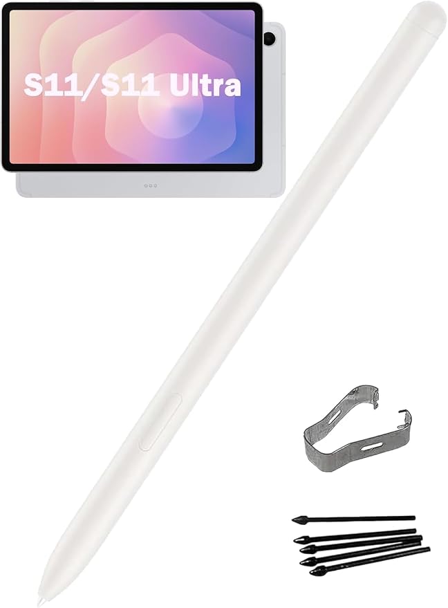 Galaxy Tab S11 Ultra S Pen Replacement for Samsung Galaxy Tab S11 Stylus Pen Replacement withoutBluetooth for Samsung Galaxy Tab S11 Pen+Free 5 Tips+1 Tweezer (Black)