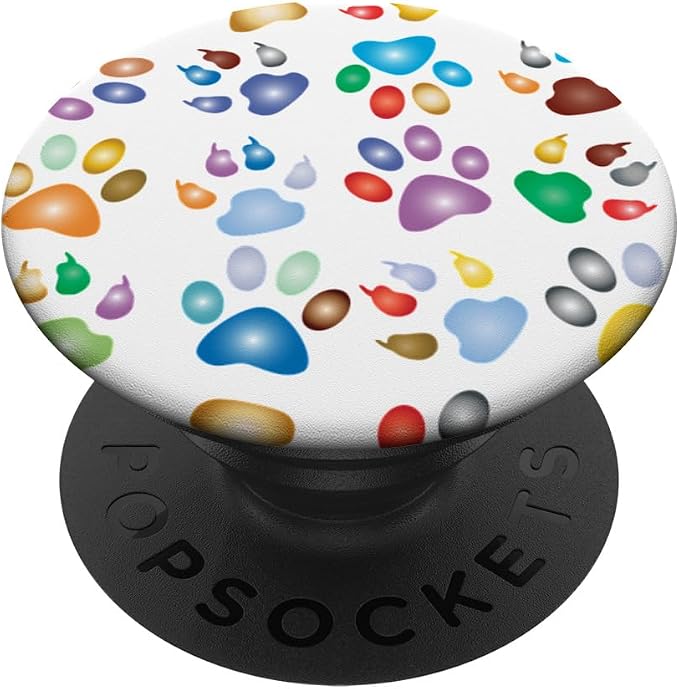 Cell Phone Button Pop Out Holder Cute Dog Paw Prints Design PopSockets PopGrip: Swappable Grip for Phones &amp Tablets PopSockets Adhesive PopGrip