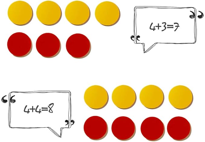 Plastic Two-Color Counter,Red/Yellow Two Side 1000 PCS,Counting Manipulatvies, Math Counters for Kids, Counting Chips