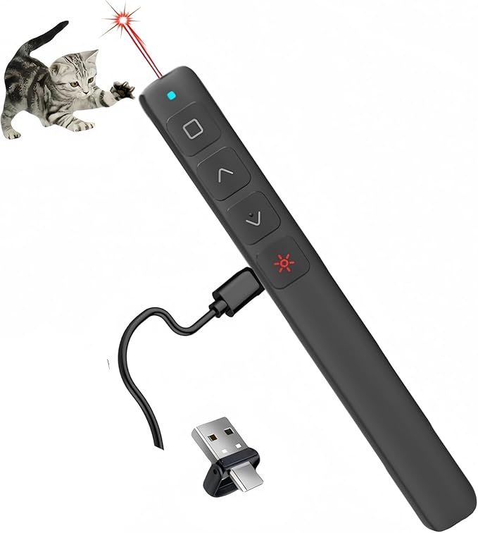 [M Monoie] Wireless Presenter, 2.4GHz Control Presentation PPT PowerPoint Clicker for Keynote, Laptop, Google Slides - Supports Hyperlinks & Tactile Buttons