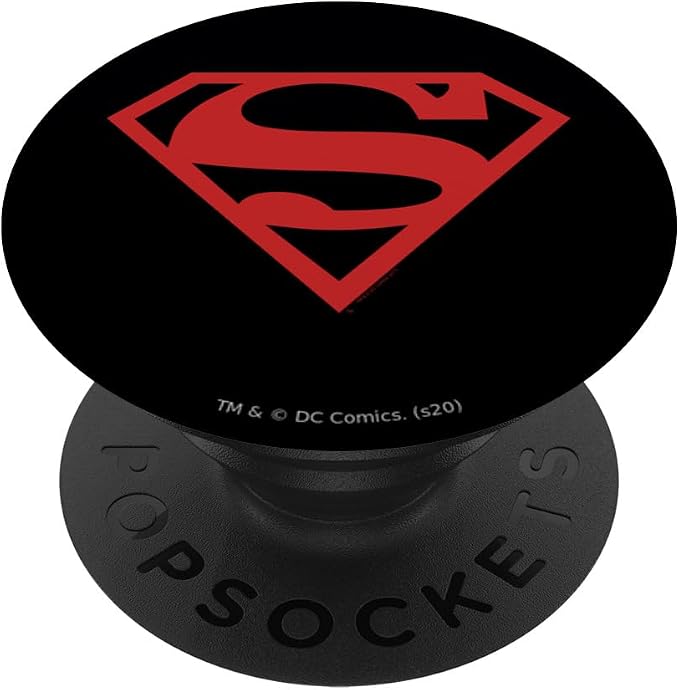 Superman Red on Black Shield PopSockets Adhesive PopGrip