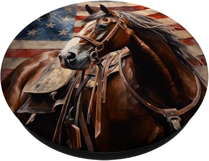 Patriotic Horse American Flag USA PopSockets Adhesive PopGrip