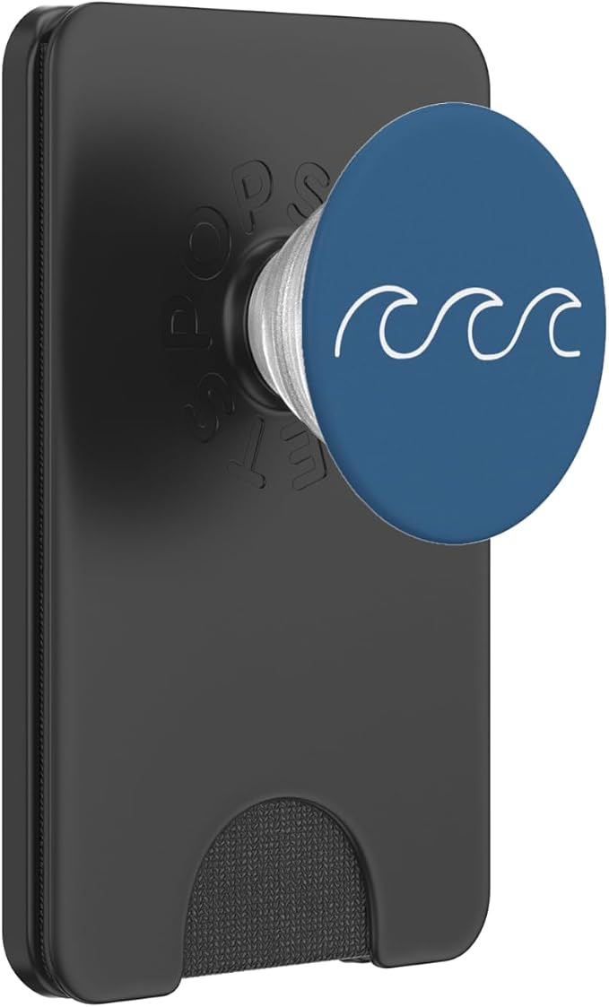 Cute Minimalist Ocean Sage-Blue Great-Waves Aesthetic Gift PopSockets Adhesive PopGrip