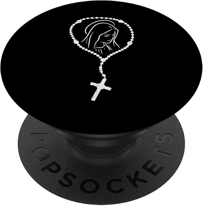 Rosary Virgin Mary God Jesus Faith Religious Catholic Gift PopSockets Adhesive PopGrip
