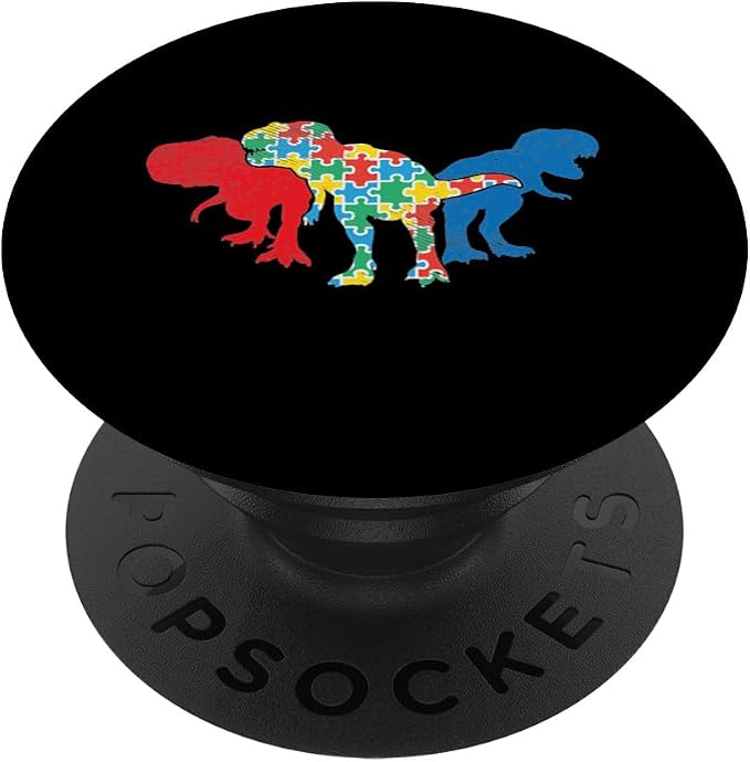 T-Rex Dinosaurs Puzzle Dino Autism Awareness ASL Girls Boys PopSockets Swappable PopGrip