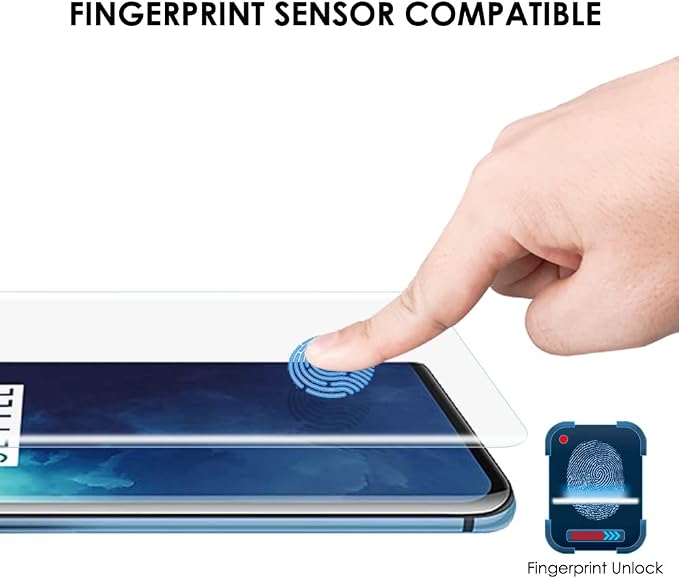 Screen Protector for OnePlus 7 Pro / 7T Pro Tempered Glass UV Set - 3 Pack Edge to Edge Full Protection Sensitive Touch 9H Hardness Scratch Resistant