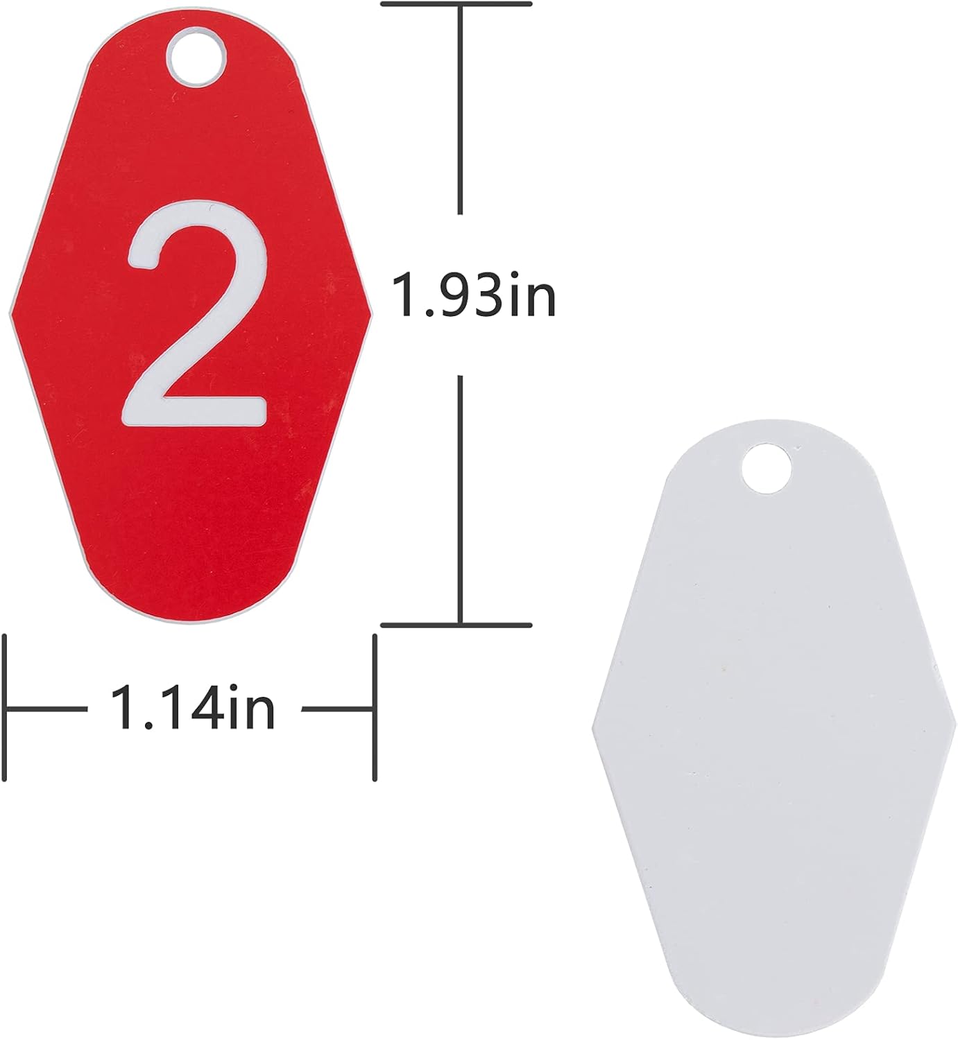 StayMax ABS Plastic Motel Hotel Room Number Tag (1-50, Red)