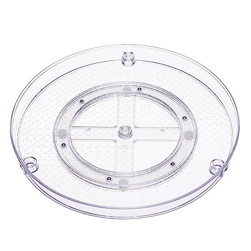 Amazon Basics 2 Tier Lazy Susan Turntable Organizer for Condiments, 12" Diameter, Clear - size: 12" Diameter, 2 Tier
