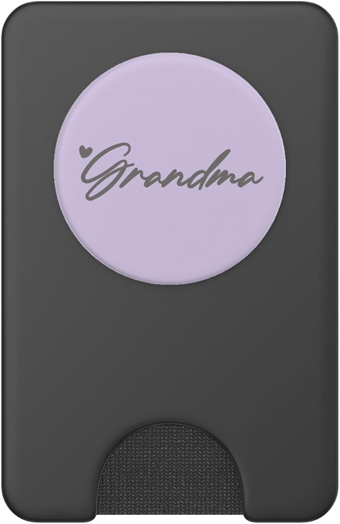 Light Gray Purple Heart Grandma PopSockets Adhesive PopGrip