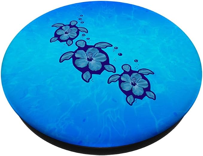 MacDonald Creative Studios Hawaiian Honu Sea Turtles PopGrip - Black Animal Print Ocean PopSocket for iPhone 11