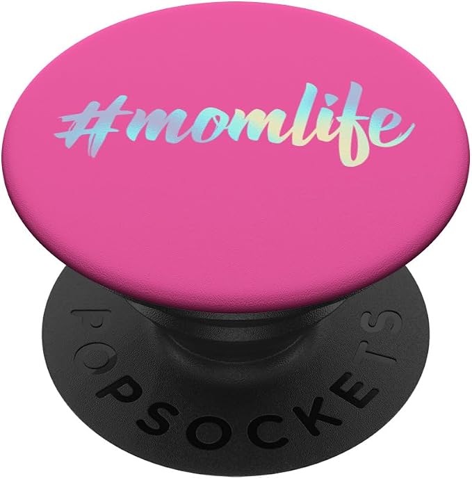 Rainbow #momlife Mom Life Pink PopSockets Adhesive PopGrip