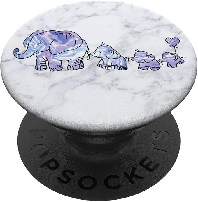 3 Kiddos Mama Elephant - 3 kids - Elephant Mom Phone Grip - PopSockets Adhesive PopGrip