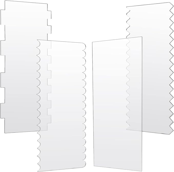 JOERSH Acrylic Cake Scrapers, 4Pcs