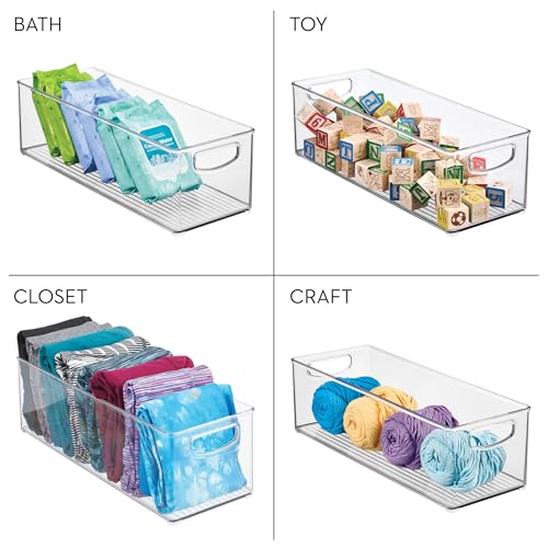 iDesign Plastic Stackable Pantry Bin with Handles for Cabinets or Fridge, Clear, Made in USA - style: Pack of 1