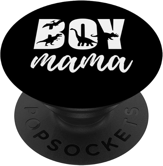 Boy Mama Saurus Mom Mommy Dinosaur Dino Trex Mother Women PopSockets Adhesive PopGrip