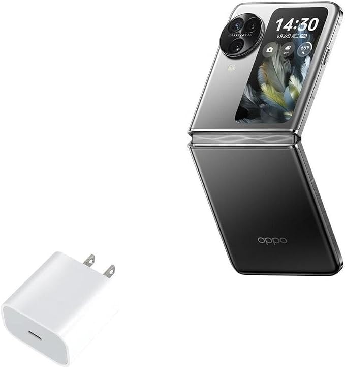 BoxWave Charger Compatible with Oppo Find N3 Flip - PD GAN miniCube (30W) 30W Tiny PD GAN Type-C Wall Charger - Winter White