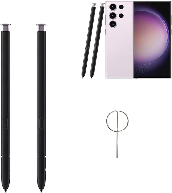 2 Pack S Pen S23 Ultra Stylus Replacement for Samsung Galaxy S23 Ultra S Pen withoutBluetooth Function(Phantom Black) + Eject Pin EJ-PS918