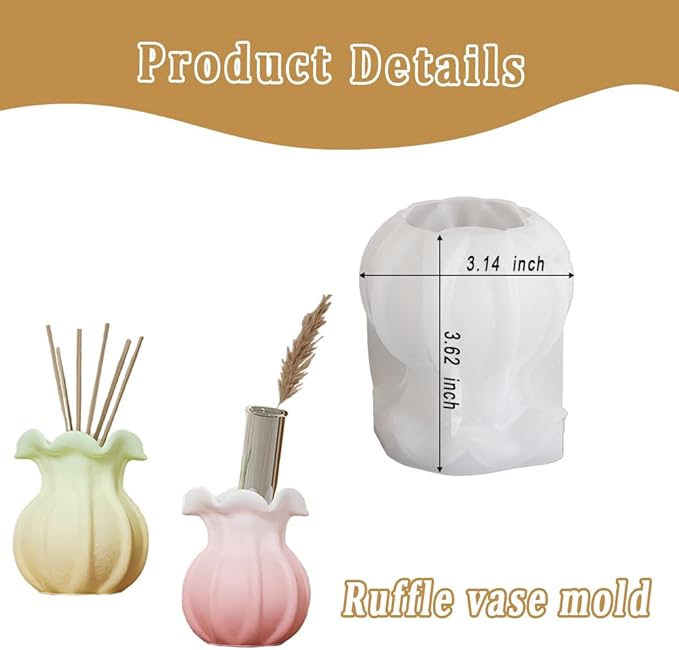 SWUAVD Resin Vase Mold, 1 Pcs vase Silicone Molds vases Resin Mold for Resin Art DIY vase Pens Holder Perfume Diffuser Bottle