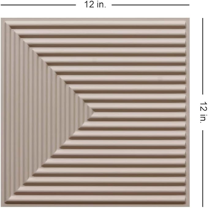 From Plain To Beautiful In Hours 9004 Depth Tier PVC 12 in x 12 in Peel and Stick Wall Panels (Covers / 10 sq.ft), Rodeo Dust, 10 Piece