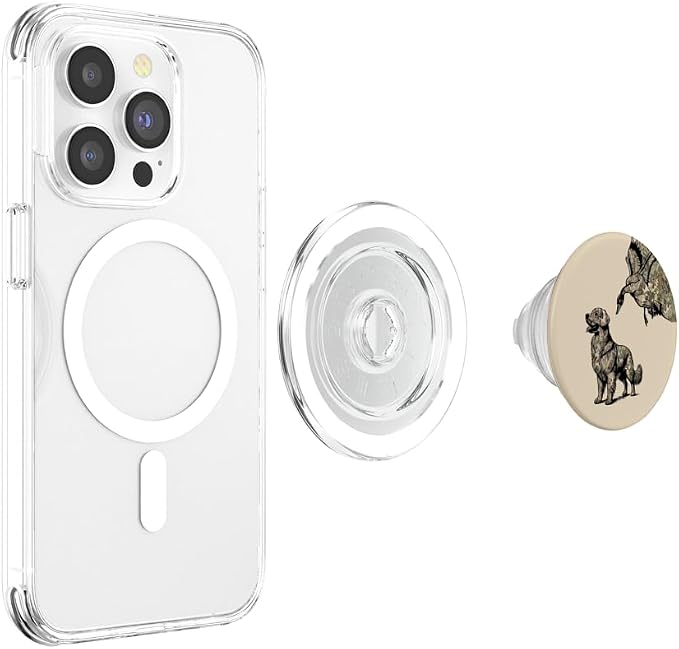 Aesthetic Waterfowl Hunting Camo Duck Hunters with Dog PopSockets Adhesive PopGrip