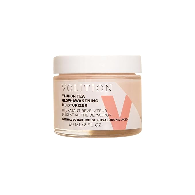 Volition Beauty Yaupon Tea Glow-Awakening Moisturizer with Bakuchiol + Hyaluronic Acid | Caffeinated Facial Cream Energizes Tired Skin | Natural Retinol Alternative Reduces Look of Wrinkles (2 fl oz)