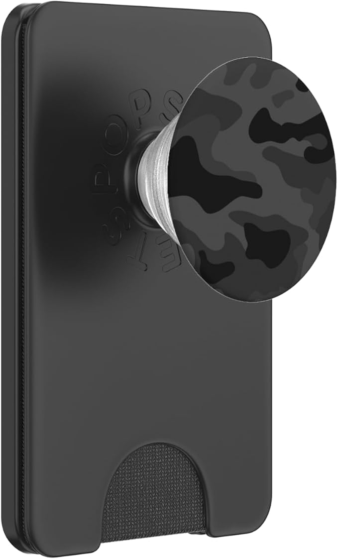 Cute Black Camo Pattern darck Grey Design for Boys Girls PopSockets Adhesive PopGrip