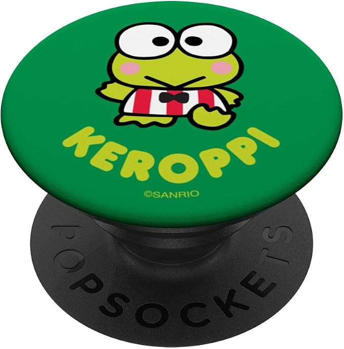 SANRIO Keroppi Character Front and Back PopGrip Adhesive PopSocket for iPhone 11 Black