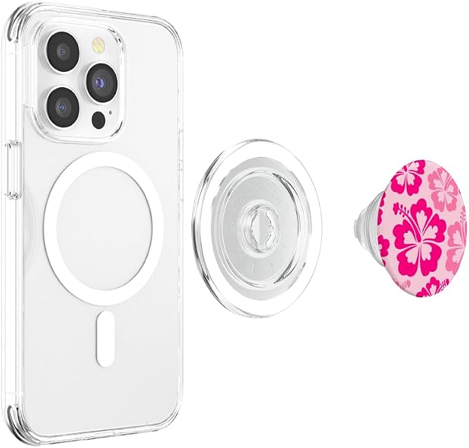 Hibiscus Flower Beach Hawaiian Exotic Floral Surf Vibe Pink PopSockets Adhesive PopGrip