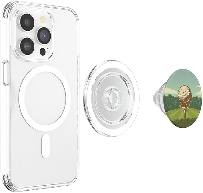 Golf Ball on Tee Vintage look - Fore Golf Tee-Up PopSockets Adhesive PopGrip