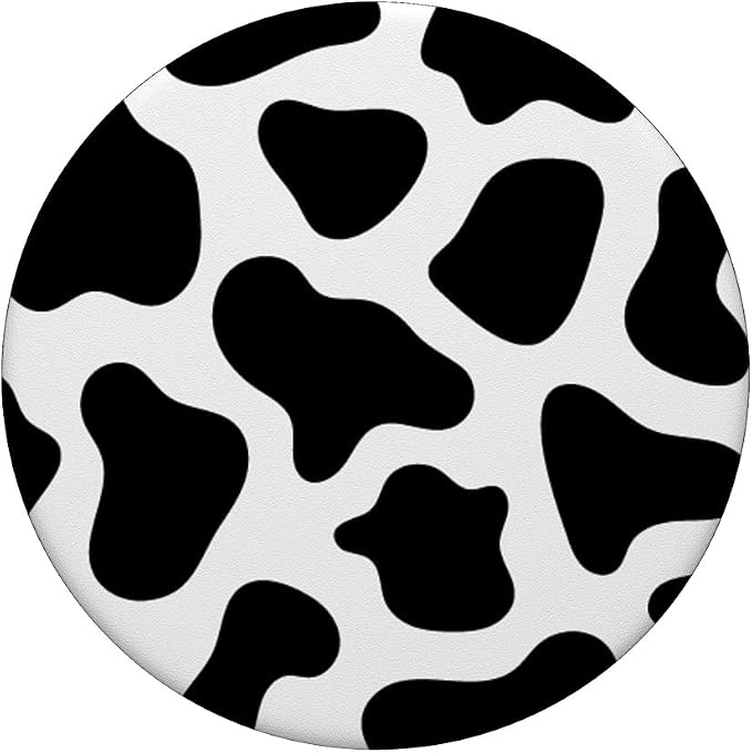 Cow Print Black and White Design for Teen Girls Women PopSockets Adhesive PopGrip