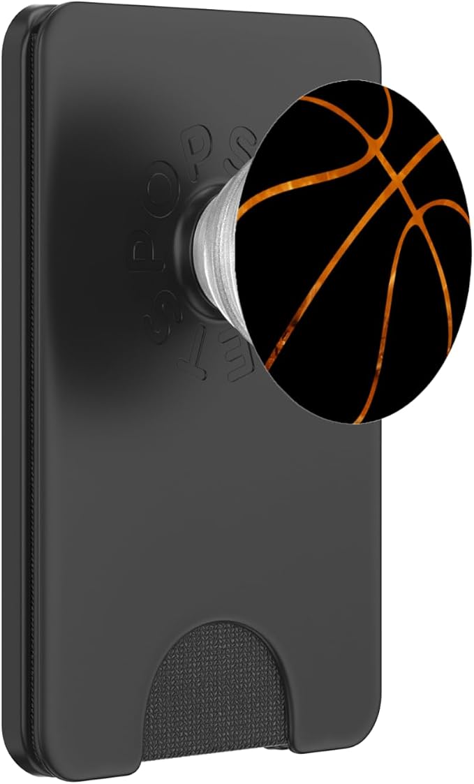 Black Basketball and fire Phone Grip for Men and Boys PopSockets Adhesive PopGrip