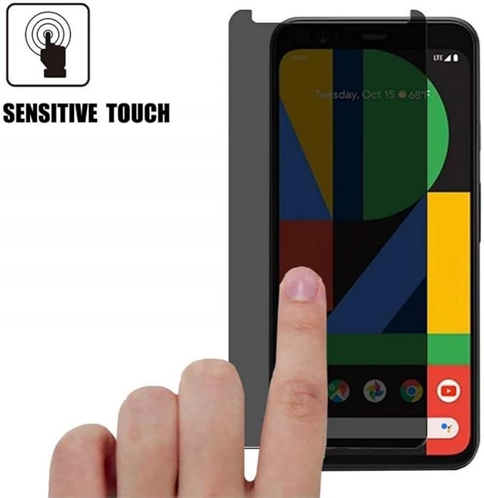 3 Pack Privacy Screen Protector for Google Pixel 4 9H Hardness [Anti-Scratch] Full Coverage Anti-Spy Tempered Glass Film for Google Pixel 4 [Don’t Support Fingerprint Unlock] | 9H Hardness Anti-Spy T