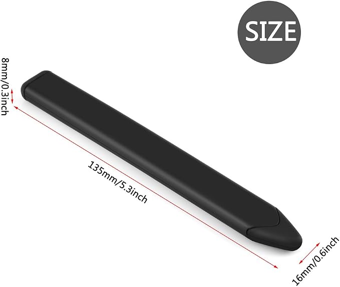 Stylus Pen for Touch Screens Active Capacitive Stylus with Rubber Tip Compatible Tablets Smartphones Slim Lightweight Design for Writing Drawing Note Taking (Black)