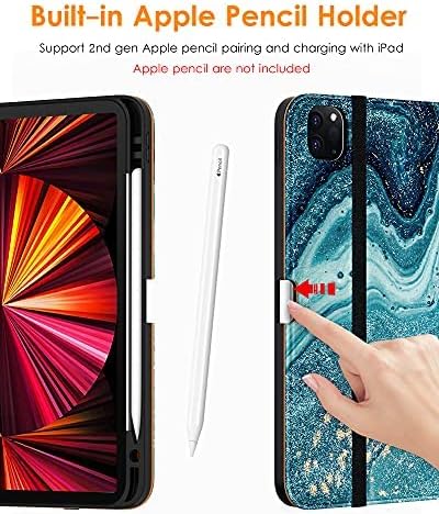 DTTO Case for iPad Pro 11 Inch 4th / 3rd / 2nd / 1st Generation 2022/2021/2020/2018Premium PU Leather Folio Stand Cover with Hand Strap Auto Wake/SleepMultiple Viewing Angles Black