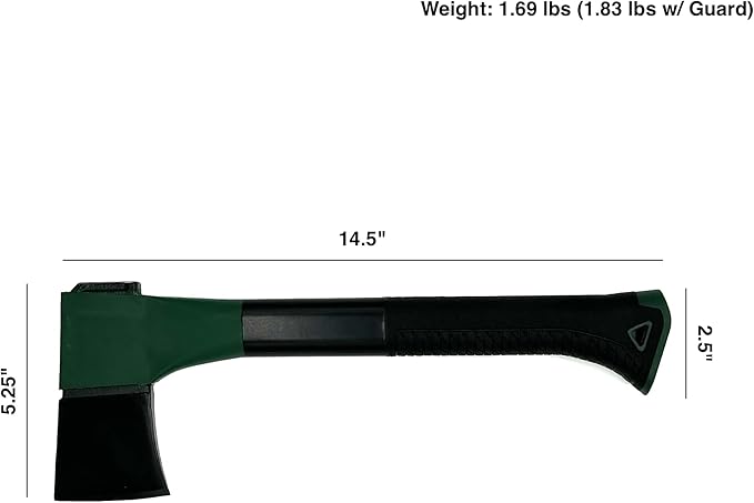 Edward Tools 14" Hatchet - Perfect for Logs, Firewood, Kindling, Hiking, Outdoor - Sharp, Durable, Balanced, Ergonomic Handle - Small Camping Axe