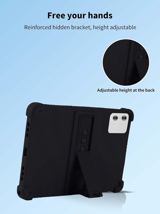 Case for SVITOO ‎P11 Tablet 11inchNOUKAJU Tablet Protection CaseAdjustable BracketSoft SiliconeSilicone Protection Cover for SVITOO SVTT001(Black)