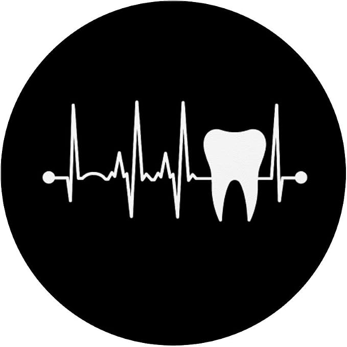 Tooth Heartbeat Dentist Dental Hygienist Assistant Gift PopSockets PopGrip: Swappable Grip for Phones &amp Tablets