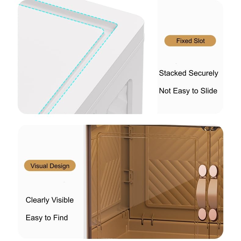 4 Pack Large Collapsible Storage Bins With Lids & Wheels, 11.5 Gal Plastic Folding Storage Box, Stackable Storage Bins with Doors for for Home Office - size: 11.5 Gal, style: 4 Pack