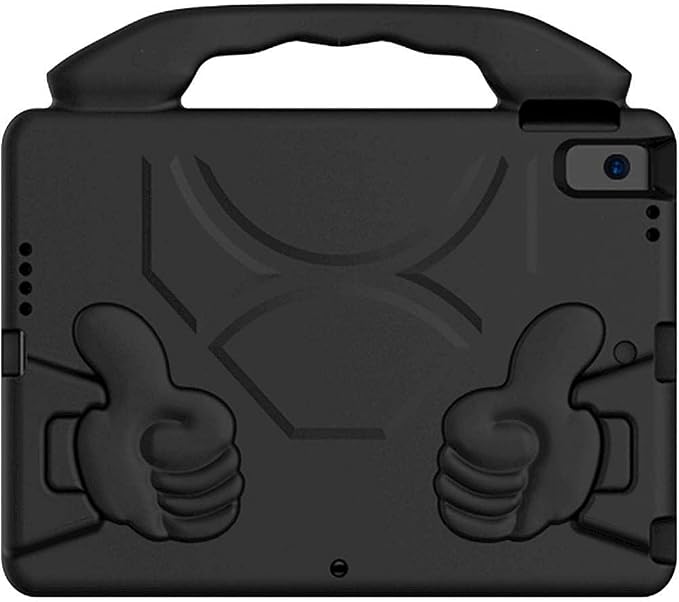 SaharaCase Thumbs Up KidProof Case for Apple iPad 10.2 (9th Generation 2021) [Shockproof Bumper] Rugged Child Protection Antislip Kickstand (Black)