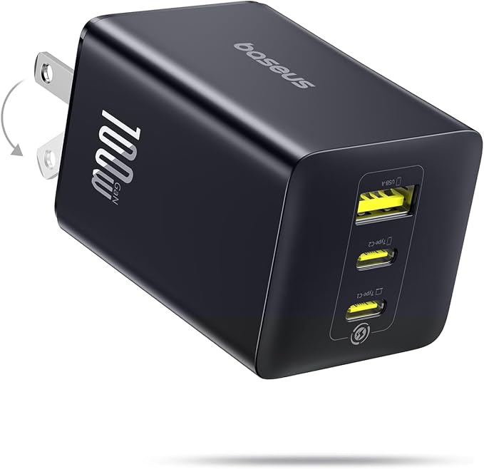 Baseus 100W USB C Charger Block 3-Port Foldable Compact PPS Wall Charger &amp Baseus 30W USB C Charger Block 2 Pack Fast Charger Type C with USB-C Cable