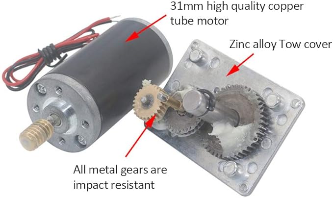 Reversible Gear Motor, 24V 8mm Shaft Gear Motor High Torsion Speed Reduce Electric Motor for Curtain Machine Advertising Equipment Window Opener Smart Device (250RPM)