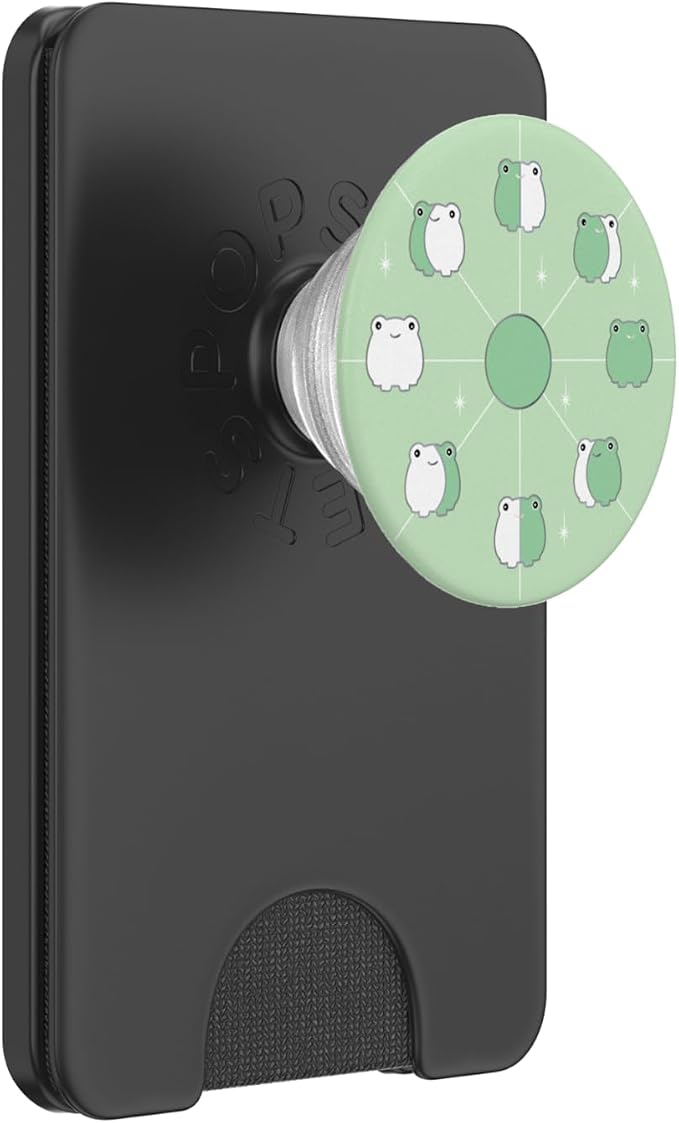 Frog Moon Phases in Aesthetic Light Green PopSockets Adhesive PopGrip