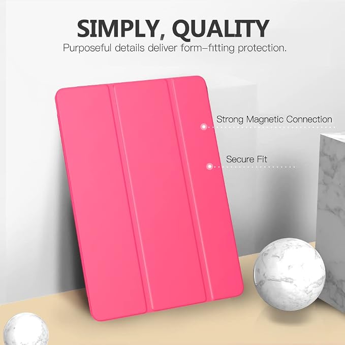 Moko Smart Case for iPad 9th/ 8th/ 7th Generation Case 10.2 InchWatermelon | Slim Stand Hard Back Shell Smart Cover Case with Translucent Frosted Back Auto Wake/Sleep Fit iPad 10.2 Inch 2021/2020/2