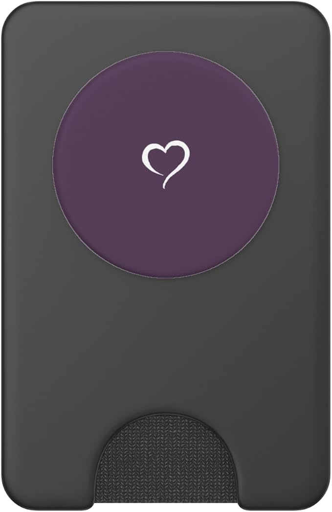Plum Purple Hand Drawn Heart Minimalist Love PopSockets Swappable PopGrip