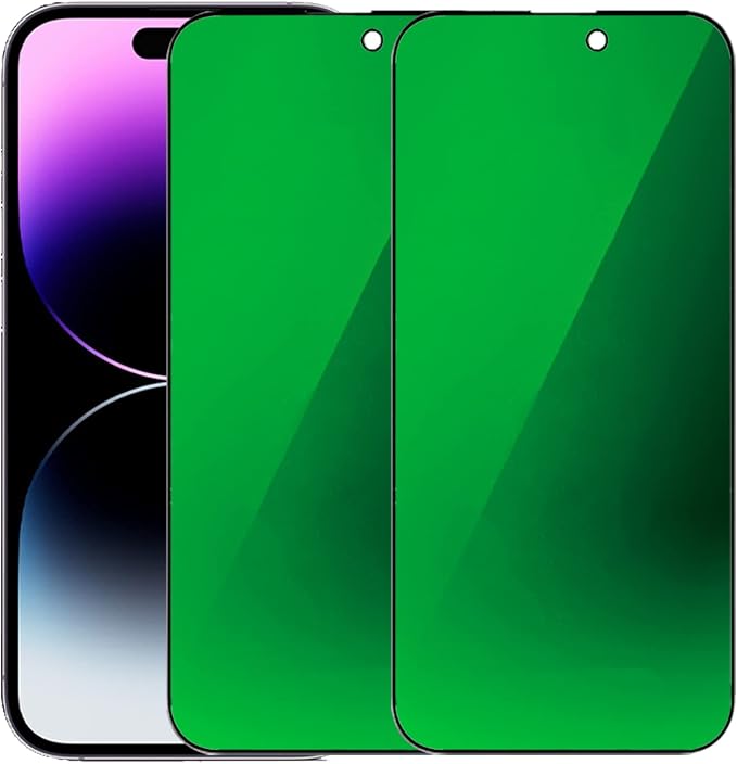 2 Pack Anti-Blue Privacy Tempered Glass Suit for iPhone 11 / iPhone XR Mirror Anti-Spy Screen Protector Anti-Peeping Film Electroplated 9H Hardness Anti-scratch 6.1 inch(Green)