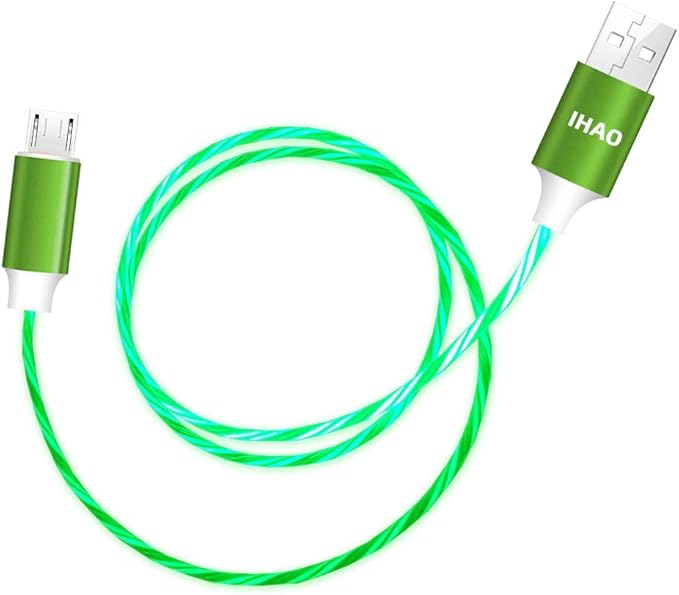 IHAO Multi Ports Charger Cable 3 Combinations in One Cable USB A to USB C/Micro USB PD Fast Charging Cord Lighted Up LED Flowing Compatible with Almost All Kinds of Electric Device-39Inches Blue