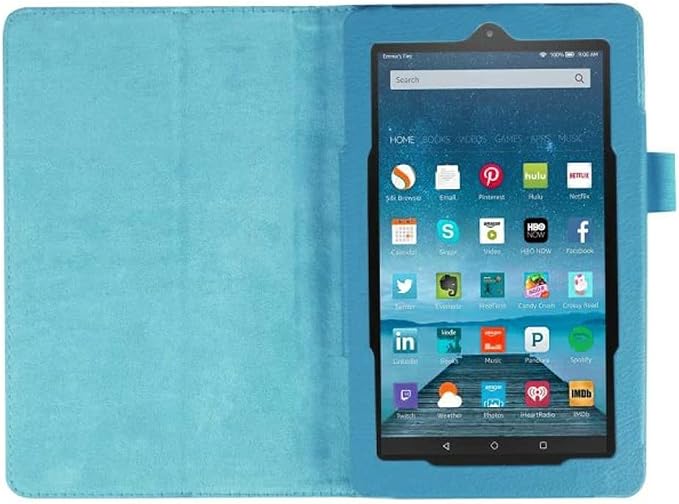 Tablet Cover for Amazon Kindle Fire 7 5th Generation(Model:SV98LN2015 Release)Ultra Slim Folio Stand Lightweight Leather Case for Kindle Fire HD7 5th Gen 7 (Li-Brown)