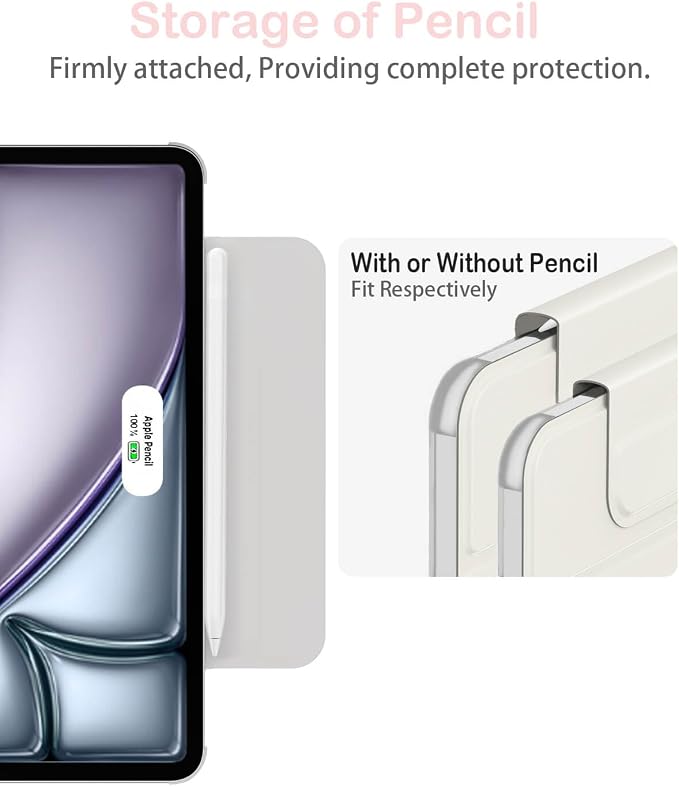 Feams Y Fold Folio for iPad Air 11-inch M4 2026/ M3 2025 / M2 2024 iPad Air 5th/4th Generation 2022/2020 10.9 Inch Y-Shaped Stand Magnetic Attachment Back Cover with Clasp &amp Auto Sleep Black