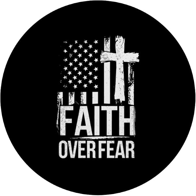 Christian Patriotic Faith Over Fear Christmas Design PopSockets PopWallet for MagSafe